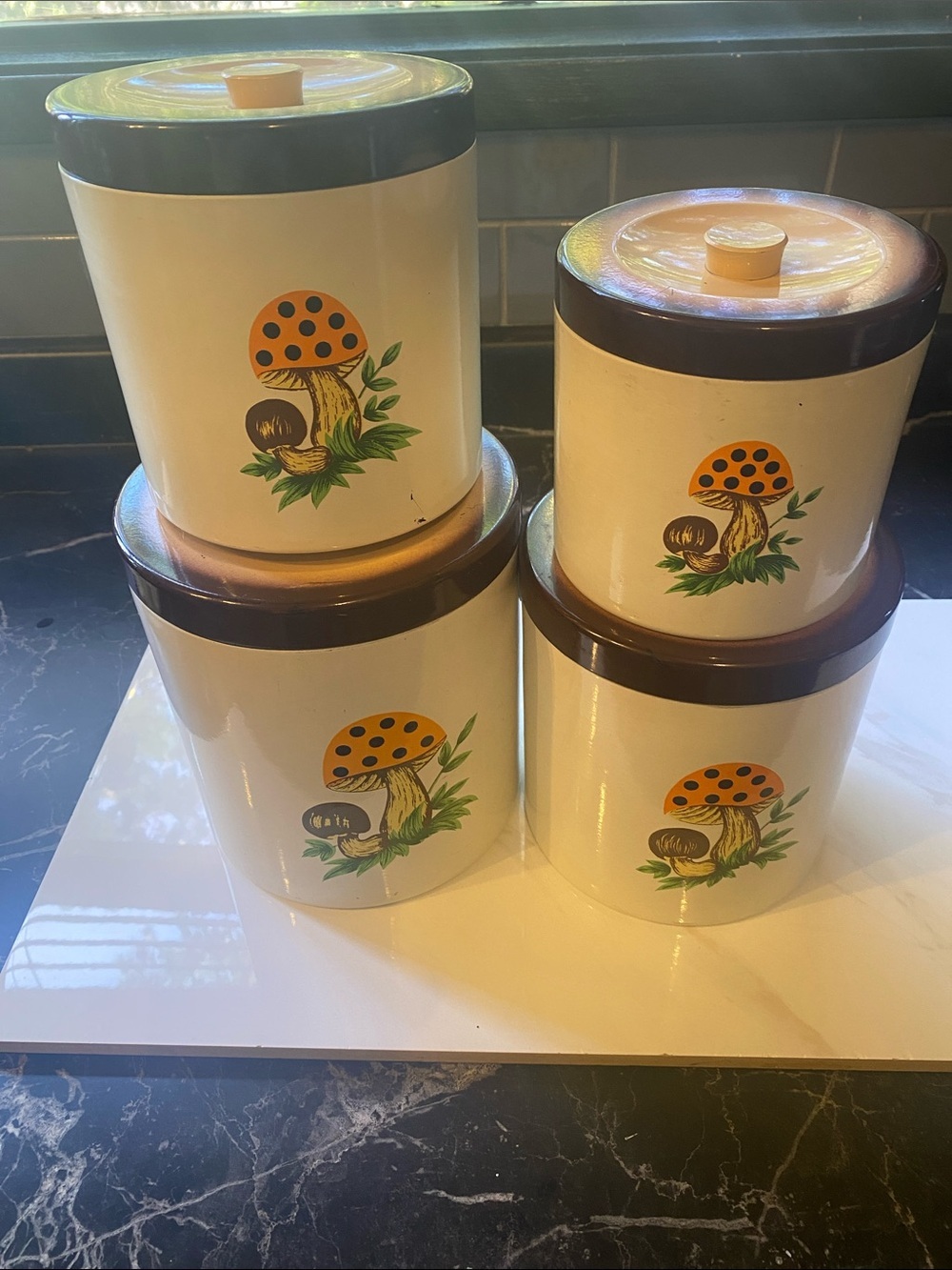 Vintage 1979 Merry Mushroom 4 Piece
Canister Set Sears Roebuck & Co. - Picture 7 of 16